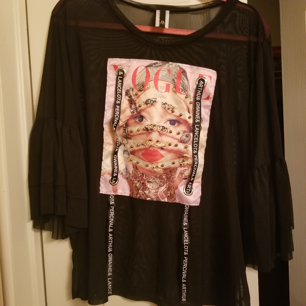 Black sheer blouse